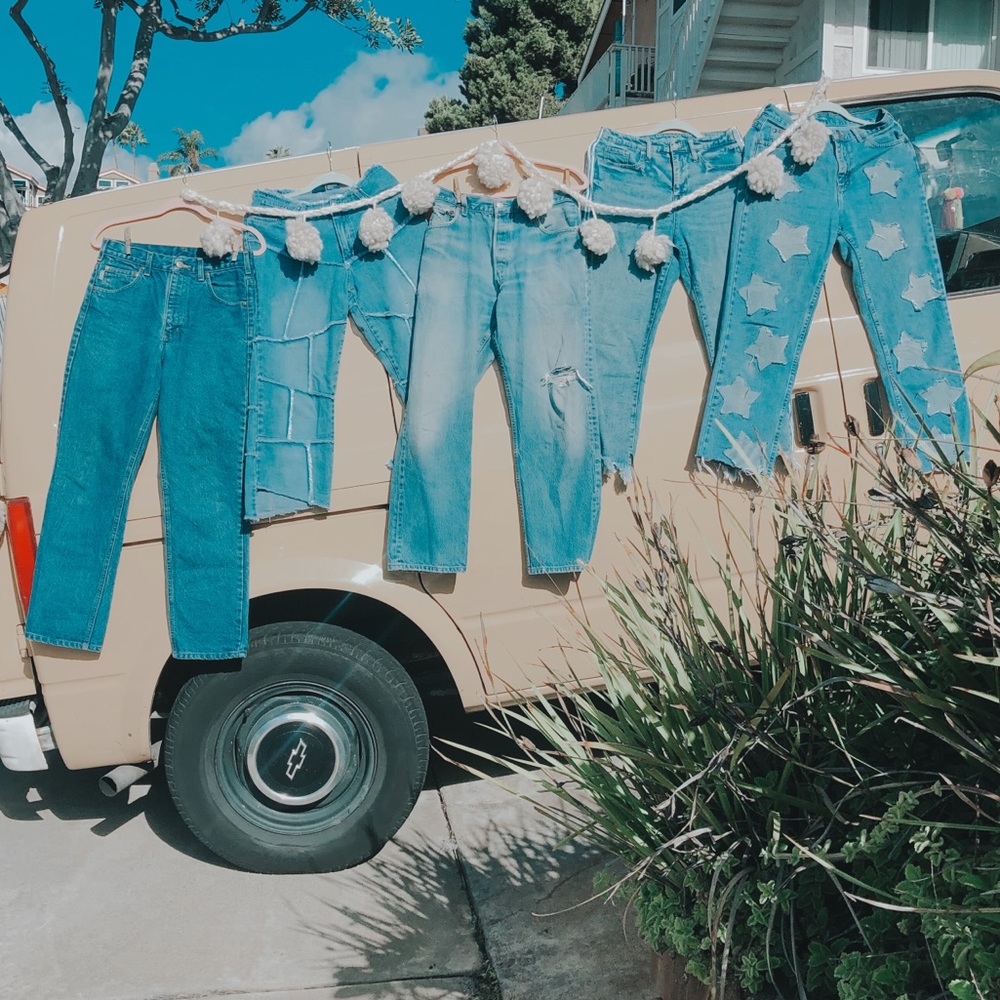 High waisted vintage style denim